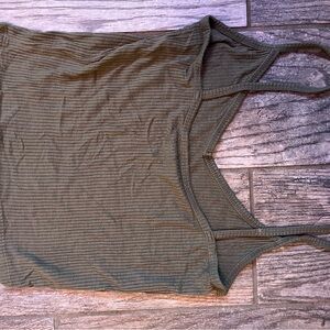 Olive Green Ribbed Women's Tank Top